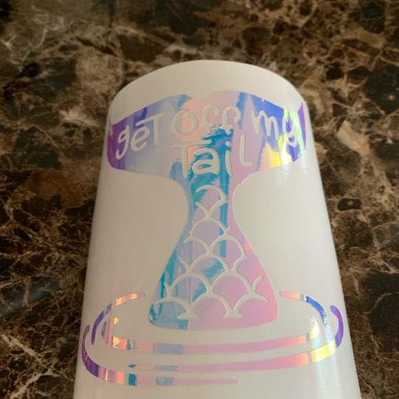 Hologram Get Off My Tail Mermaid Car Sticker Decal - Picture 3 of 6